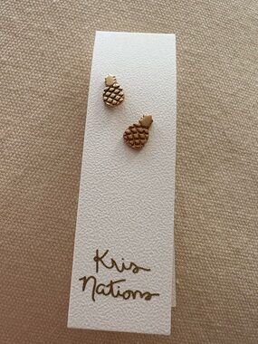 Kris Nations Kids Gold Pineapple Stud Earrings